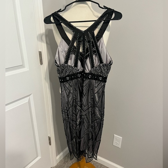 Sue Wong Nocturne Black/Gray Beaded Dress Az 6 - Picture 2 of 10